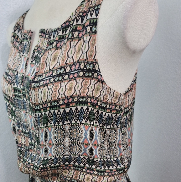 GYPSY 05 SILK SLEEVELESS TRIBAL PATTERN DRESSS - Picture 3 of 16
